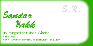 sandor makk business card
