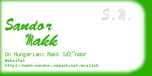 sandor makk business card